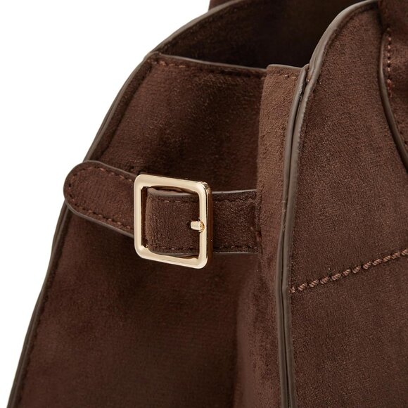 Suede Tote Bag Women Leather Large Retro Crossbody Trendy Work Purse - Picture 5 of 7